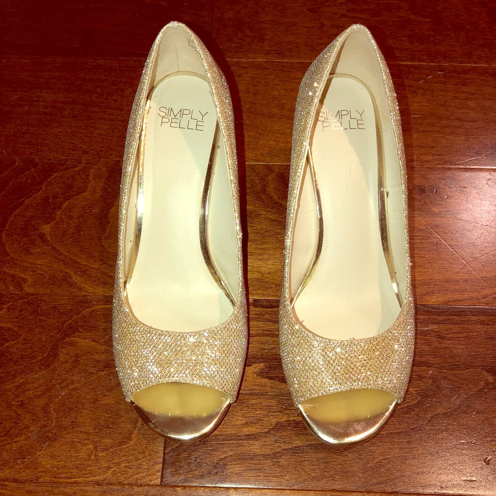 David’s Bridal Wendie Peep Toe Bridesmaid Wedges